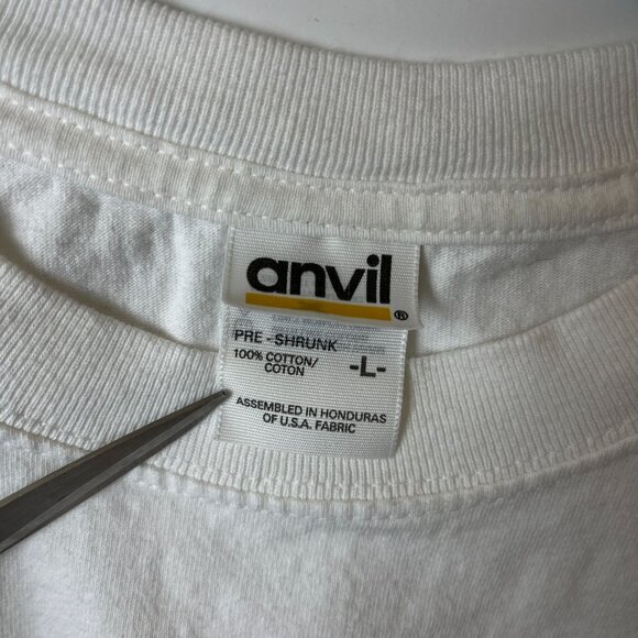 2003 Vintage Y2K Cinco Rancho Mexico T Shirt White Large L Summer Mexican Solid - Picture 14 of 16